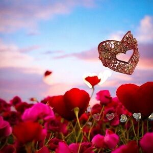 Vintage 90’s Heart Rhinestone Bracelet! Not missing any stones. Statement piece!